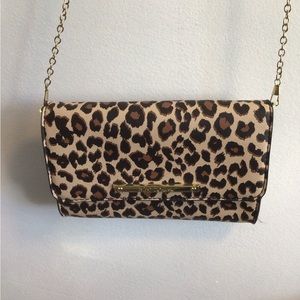 Betsy Johnson purse~handbag~clutch~ cross body~ leopard